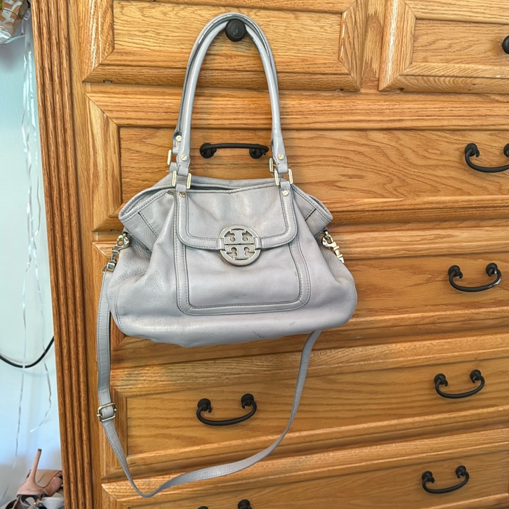Tory Burch Gray Leather Amanda Handbag